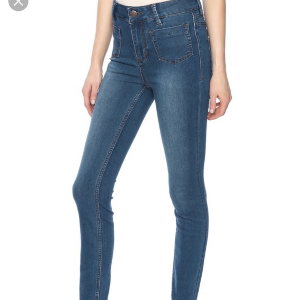 Free People Front Pocket Blue High-waisted Jeggings - Picture 6 of 6